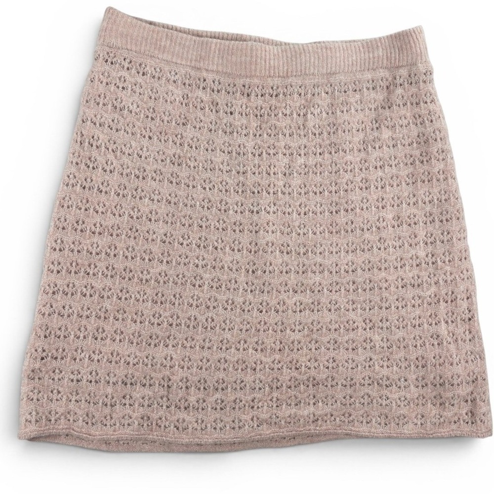 House of Harlow 1960 Womens L Blush Pink Mini‎ Skirt Pointelle Knit Boho Lined